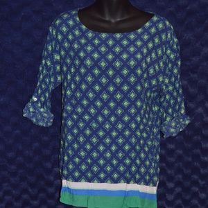 Cuff-Sleved Pattered Tunic